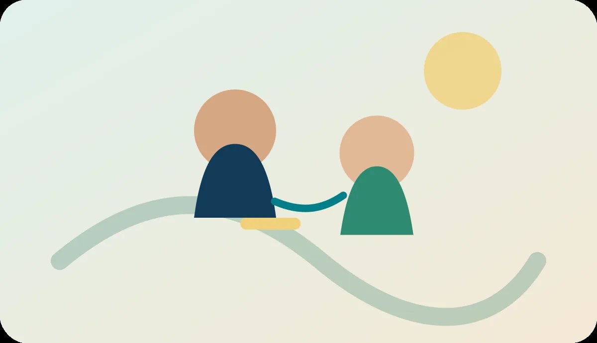 Illustration of two people spending time together